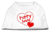 Puppy Love Screen Print Shirt White  XS (8)