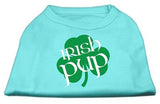 Irish Pup Screen Print Shirt Aqua Lg (14)