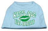 Kiss Me I'm Irish Screen Print Shirt Baby Blue Lg (14)