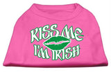 Kiss Me I'm Irish Screen Print Shirt Bright Pink Lg (14)