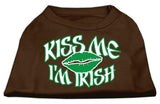 Kiss Me I'm Irish Screen Print Shirt Brown Lg (14)