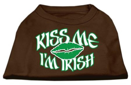 Kiss Me I'm Irish Screen Print Shirt Brown Med (12)