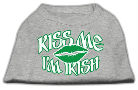 Kiss Me I'm Irish Screen Print Shirt Grey Med (12)