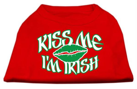 Kiss Me I'm Irish Screen Print Shirt Red Med (12)