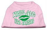 Kiss Me I'm Irish Screen Print Shirt Light Pink  XS (8)