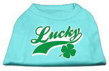 Lucky Swoosh Screen Print Shirt Aqua Lg (14)