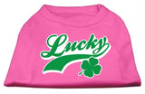 Lucky Swoosh Screen Print Shirt Bright Pink XS (8)