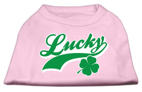 Lucky Swoosh Screen Print Shirt Light Pink  XS (8)