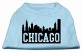 Chicago Skyline Screen Print Shirt Baby Blue Lg (14)