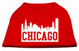 Chicago Skyline Screen Print Shirt Red Lg (14)