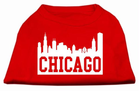 Chicago Skyline Screen Print Shirt Red Lg (14)