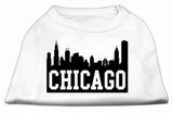 Chicago Skyline Screen Print Shirt White Sm (10)