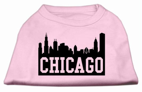 Chicago Skyline Screen Print Shirt Light Pink XS (8)