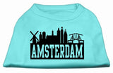 Amsterdam Skyline Screen Print Shirt Aqua Lg (14)