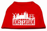 Amsterdam Skyline Screen Print Shirt Red Lg (14)