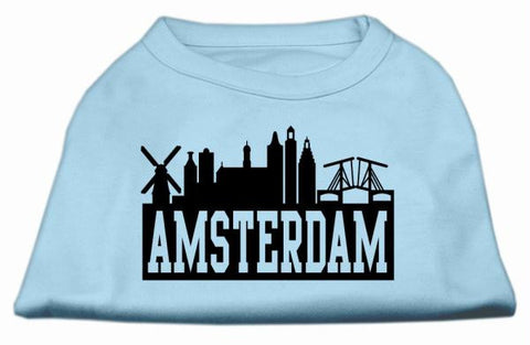 Amsterdam Skyline Screen Print Shirt Baby Blue Med (12)