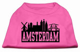 Amsterdam Skyline Screen Print Shirt Bright Pink Sm (10)