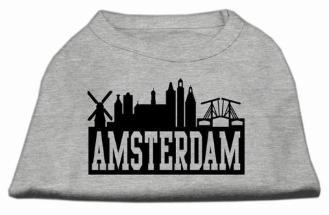 Amsterdam Skyline Screen Print Shirt Grey XL (16)