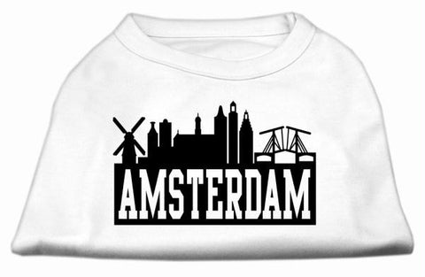 Amsterdam Skyline Screen Print Shirt White XXL (18)