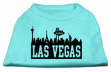 Las Vegas Skyline Screen Print Shirt Aqua Lg (14)