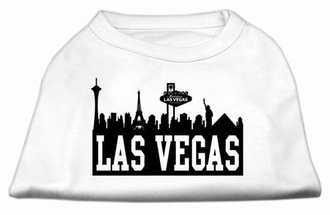 Las Vegas Skyline Screen Print Shirt White Lg (14)