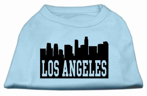 Los Angeles Skyline Screen Print Shirt Baby Blue XL (16)