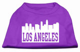 Los Angeles Skyline Screen Print Shirt Purple XL (16)