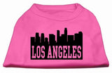 Los Angeles Skyline Screen Print Shirt Bright Pink XS (8)