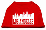 Los Angeles Skyline Screen Print Shirt Red XS (8)