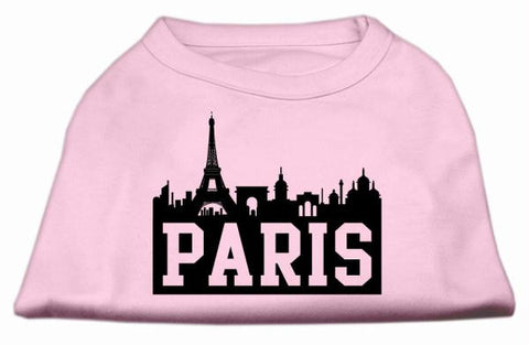 Paris Skyline Screen Print Shirt Light Pink Med (12)