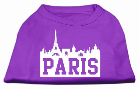 Paris Skyline Screen Print Shirt Purple Med (12)