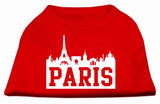 Paris Skyline Screen Print Shirt Red XL (16)