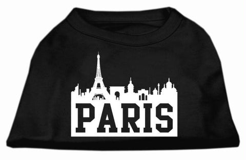 Paris Skyline Screen Print Shirt Black XS (8)