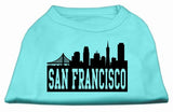 San Francisco Skyline Screen Print Shirt Aqua Lg (14)