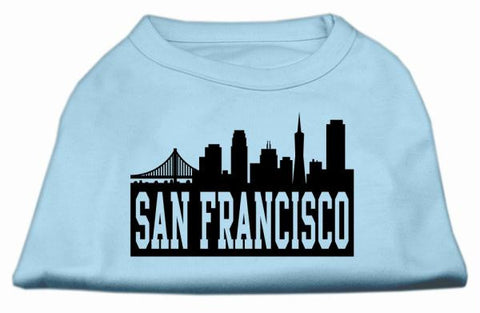 San Francisco Skyline Screen Print Shirt Baby Blue Med (12)