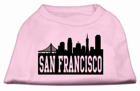 San Francisco Skyline Screen Print Shirt Light Pink Med (12)