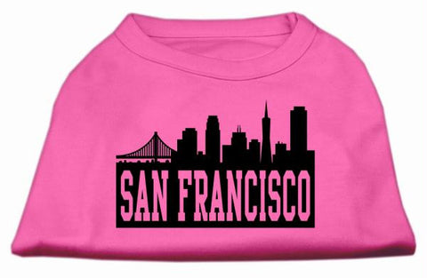 San Francisco Skyline Screen Print Shirt Bright Pink Sm (10)