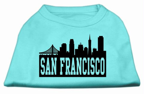 San Francisco Skyline Screen Print Shirt Aqua XL (16)