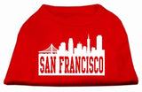 San Francisco Skyline Screen Print Shirt Red XS (8)