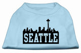 Seattle Skyline Screen Print Shirt Baby Blue Lg (14)