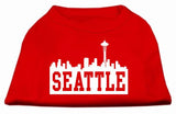 Seattle Skyline Screen Print Shirt Red Lg (14)