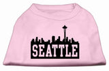 Seattle Skyline Screen Print Shirt Light Pink Med (12)