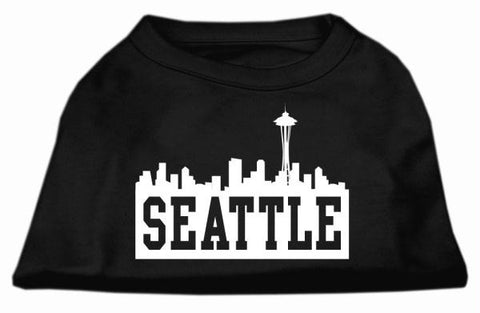 Seattle Skyline Screen Print Shirt Black XS (8)