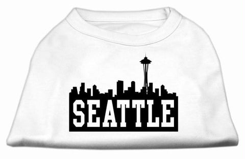 Seattle Skyline Screen Print Shirt White XS (8)