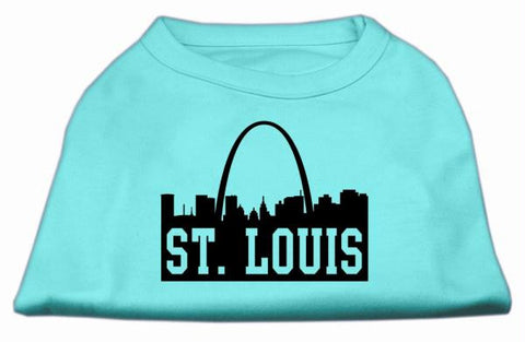 St Louis Skyline Screen Print Shirt Aqua XS (8)