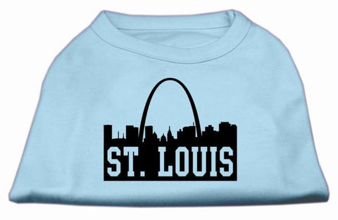 St Louis Skyline Screen Print Shirt Baby Blue XS (8)