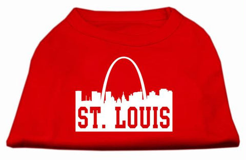 St Louis Skyline Screen Print Shirt Red XXL (18)