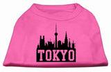 Tokyo Skyline Screen Print Shirt Bright Pink Med (12)