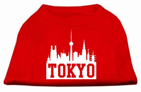 Tokyo Skyline Screen Print Shirt Red XS (8)