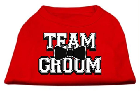 Team Groom Screen Print Shirt Red Lg (14)